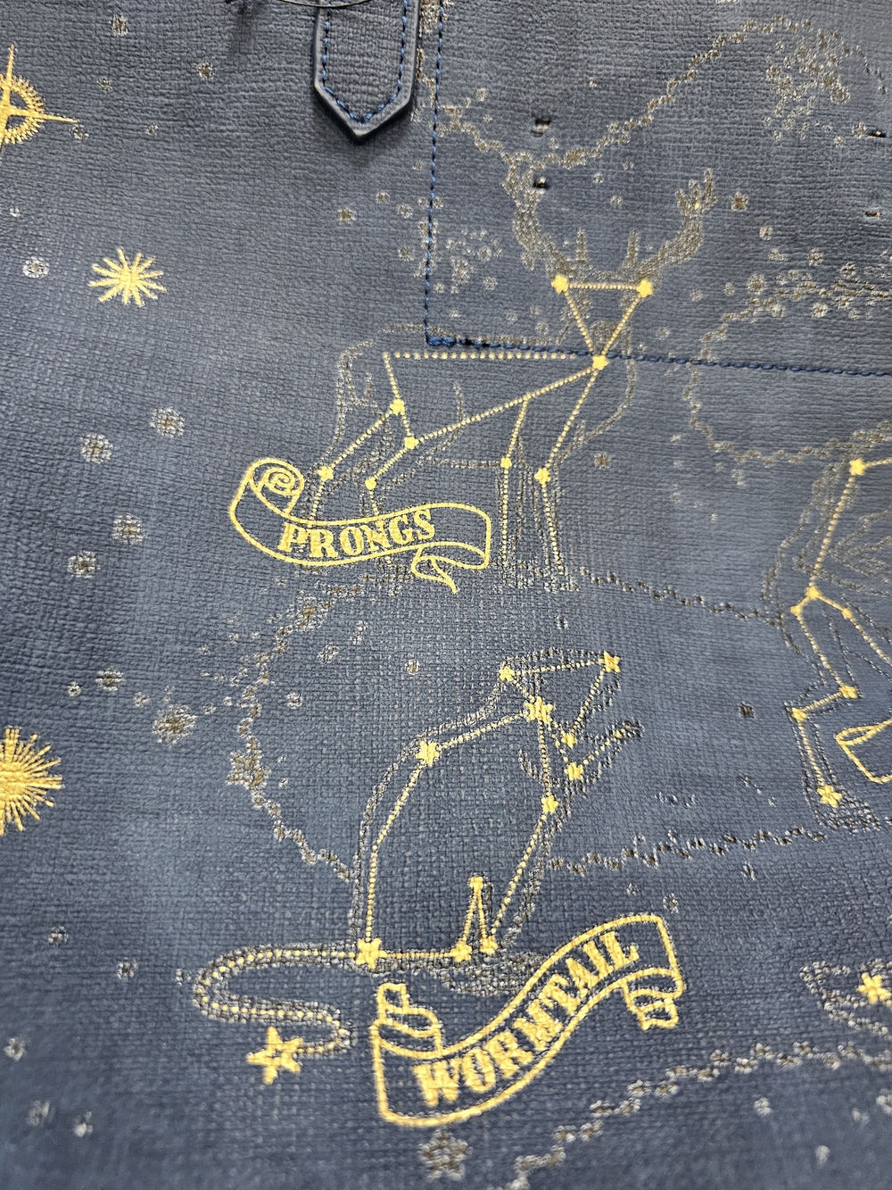 Harry Potter Marauders Map Constellations Tote Bag Blue Gold Kohls - Picture 2 of 13